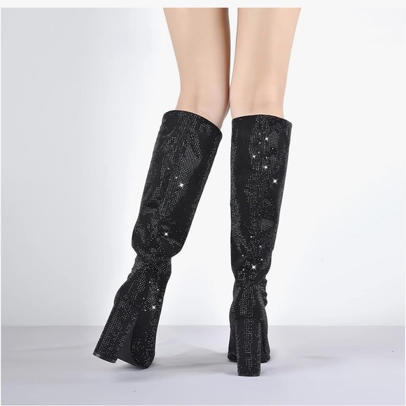 Knee High Glitter Boots SZ 10 - Picture 5 of 6
